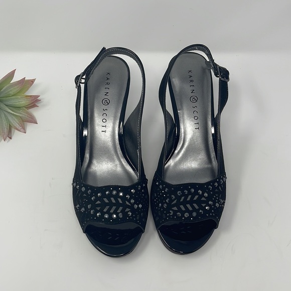 Karen Scott Womens Brooke Faux Suede Slingback Pumps Size 7.5W - Picture 2 of 13